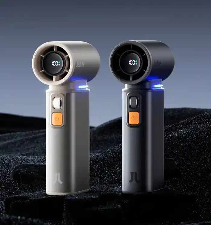 JISULIFE Ultra1 3 In 1 Portable Handheld Turbo Fan, 100 Speeds Adjustable Mini Personal Fan, 9000mAh USB Rechargeable Fan Battery Operated, LED Display, Metal Shell with Accessories Gifts for Men Wom